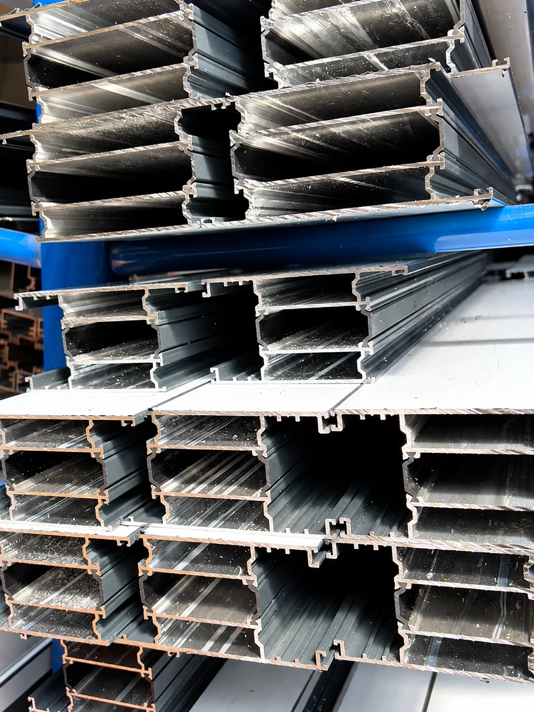 Aluminium profiles prepared for fabrication